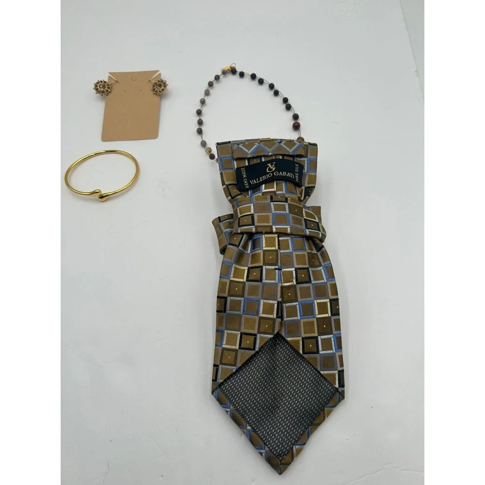 Athens Protasis Necklace with Valerio Garati Silk Tie Earring Bangle Jewelry Set